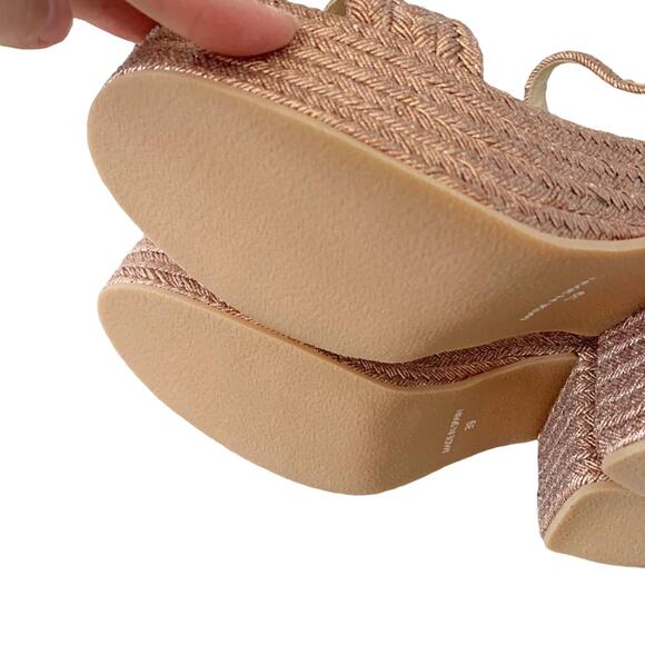 Jeffrey Campbell Asueto Platform Espadrille Sandal 9 Rose Gold NEW - Picture 7 of 9
